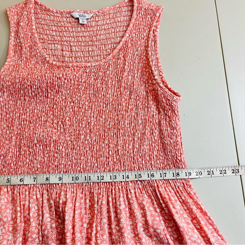 Croft & Barrow Women Smocked Floral Midi Dress 0X Cottagecore Feminine Pockets - Picture 9 of 10